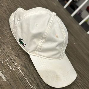 Lacoste Authentic white used hat! Worn 4 times.